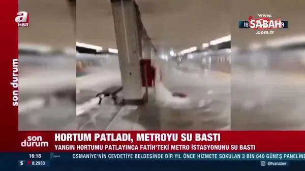 Hortum patladı, metroyu su bastı | Video
