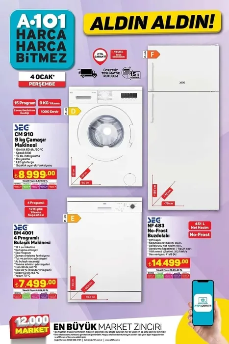 A101 AKTÜEL KATALOĞU 4 OCAK: Yeni yılın ilk indirimleri sayfa sayfa yayında! Bu Perşembe A101 aktüel ürünler kataloğunda neler var?