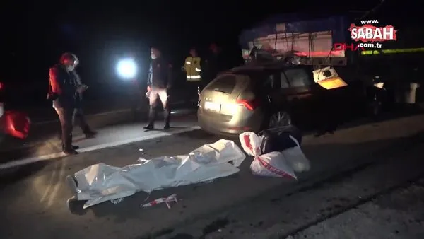 Düzce'de otomobil, TIR'ın altına girdi 1 ölü, 1 yaralı | Video