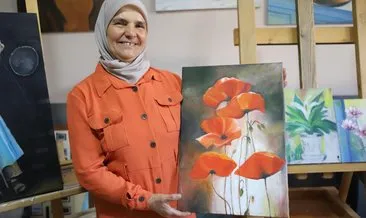 62 yaşında resimle sanat tutkusunu hayata geçirdi #agri