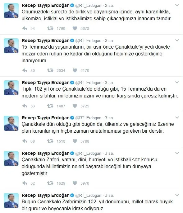 Cumhurbaşkanı Erdoğan’dan “18 Mart Çanakkale Zaferi” mesajı! - 1