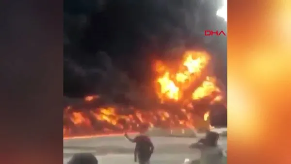 Nijerya'da petrol taşıyan tankerde patlama | Video
