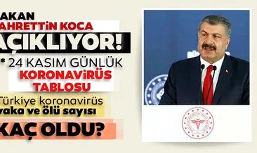 SON DAKİKA: Bakan Koca açıkladı! 24 Kasım 2020 Türkiye’de corona virüsü vaka ve ölü sayısı kaç oldu? Sağlık Bakanlığı günlük son durum tablosu