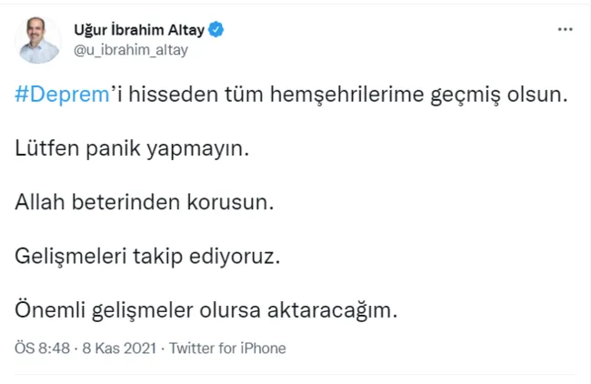 Konya'da deprem son dakika 2021 bugün