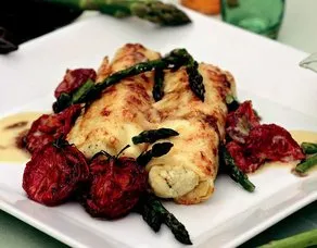 Kuşkonmazlı ve Kurutulmuş Domatesli Canelloni