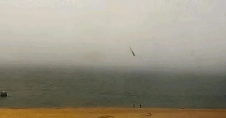 Çin’de helikopter yere çakıldı! O anlar kamerada