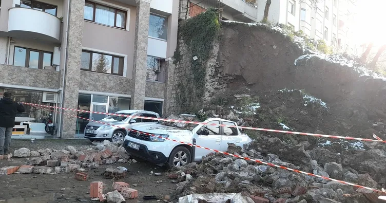 Trabzon’da istinat duvarı çöktü