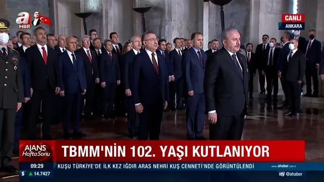 Devlet Erkanı Anıtkabir'de... Türkiye Büyük Millet Meclis'i 102. yaşını kutluyor!