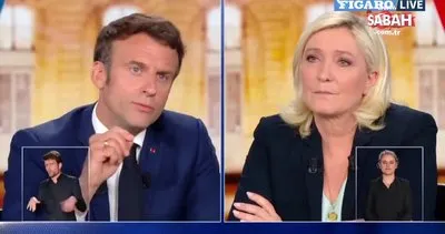 Macron’dan Le Pen’e canlı yayında başörtüsü uyarısı! İç savaş çıkarırsınız! | Video