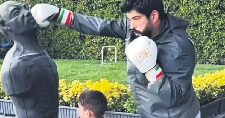 Baba oğulun boks maçı