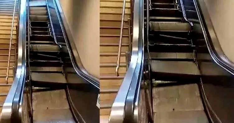 Metroda yürüyen merdiven çöktü