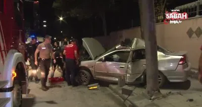 Üsküdar’da kontrolden çıkan araç aydınlatma direğine çarparak durabildi: 1 yaralı | Video