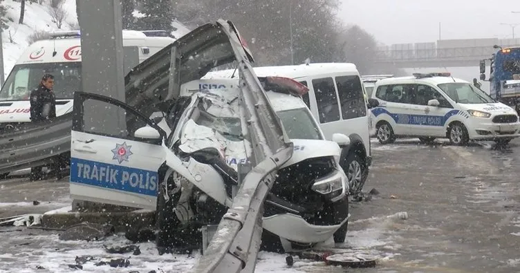 Beşiktaş’ta polis araçları çarpıştı, 3 polis yaralandı