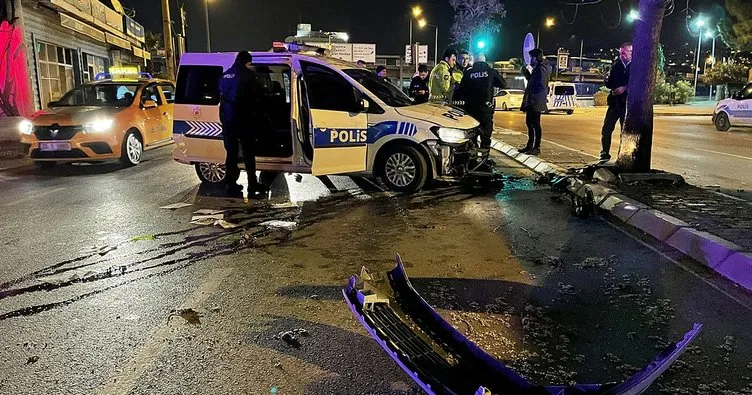 İzmir’de meydana gelen trafik kazasında 2 polis memuru yaralandı