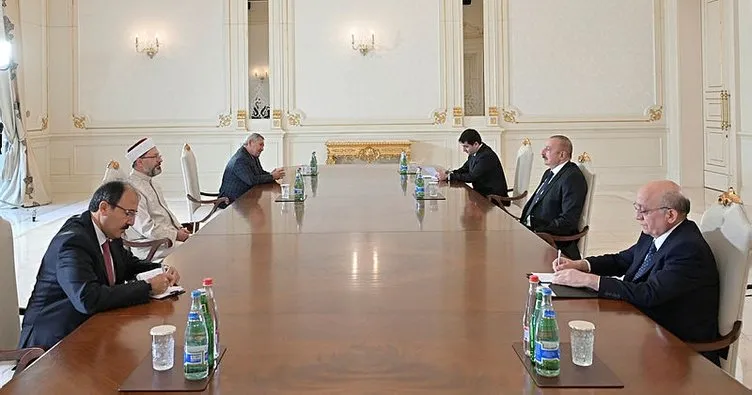 Aliyev, Diyanet İşleri Başkanı Erbaş’ı kabul etti