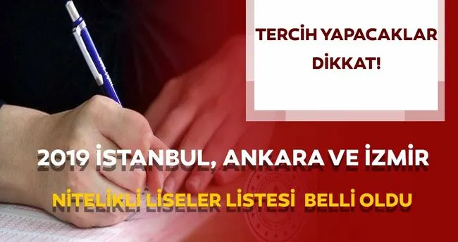 Nitelikli Liseler Ve Yuzdelik Dilimleri 2019 Istanbul Ankara Ve Izmir Lgs Nitelikli Okullar Listesi Aciklandi Egitim Haberleri
