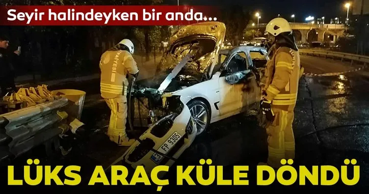 İstanbul’da lüks araç küle döndü