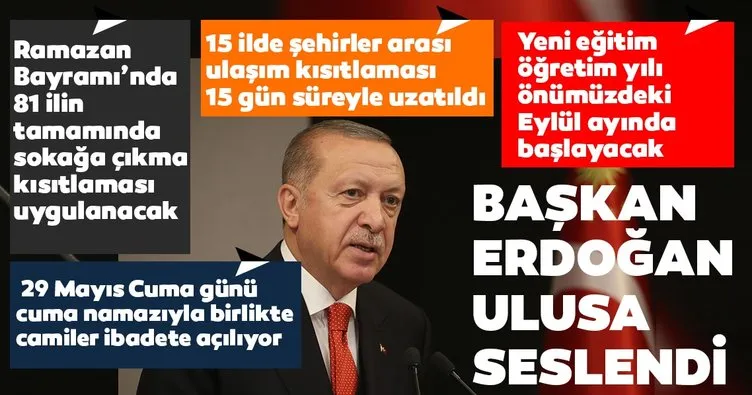 SON DAKİKA! Başkan Erdoğan: Ramazan Bayramı’nda 81 ilin tamamında sokağa çıkma kısıtlaması uygulanacak. İşte tüm detaylar...