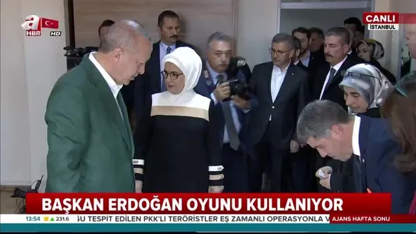 Başkan Erdoğan eşi Emine Erdoğan ile birlikte oyunu kullandı