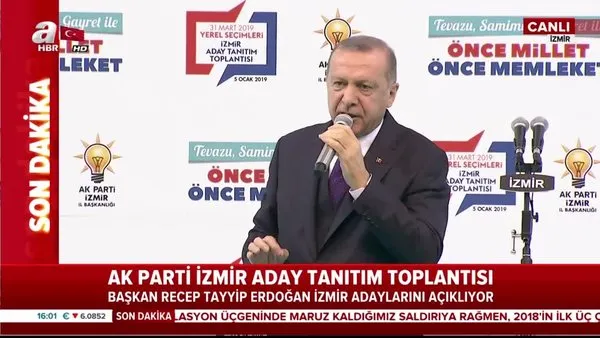 Cumhurbaşkanı Erdoğan AK Parti İzmir ilçe adaylarını açıkladı