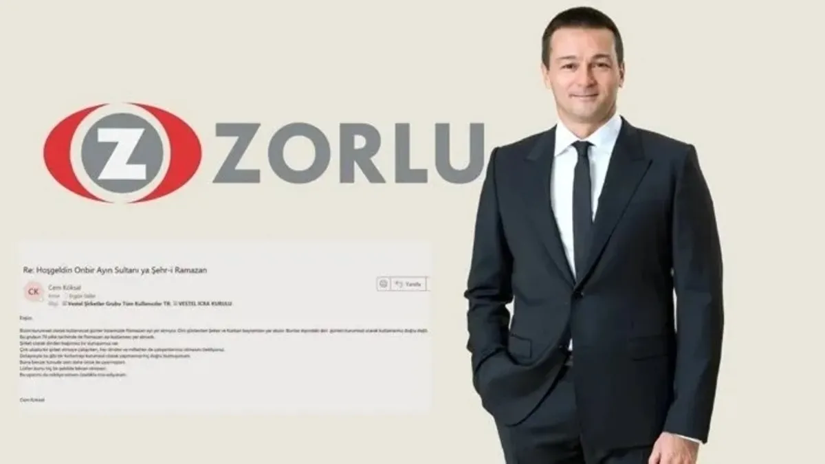 Zorlu Holding CEO'su Cem Köksal Ramazan tebriğinden rahatsız oldu!