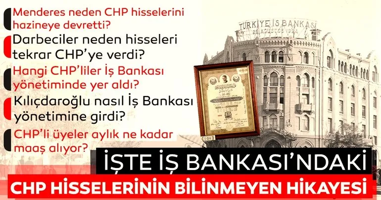 İşte İş Bankasındaki CHP hisselerinin bilinmeyen hikayesi!