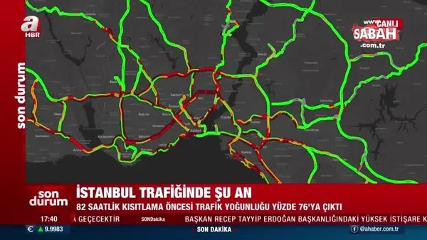 SON DAKİKA: Kısıtlama öncesi İstanbul'da trafik kilitlendi! Bu haritaya dikkat! | Video