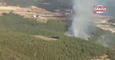 İzmir’de ormanlık alanda yangına havadan ve karadan müdahale başladı | Video