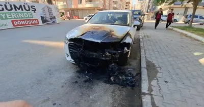 Şanlıurfa’da otomobil yandı #sanliurfa