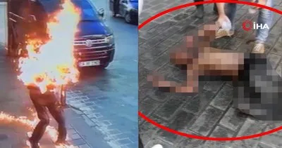 Son Dakika Haberi | Taksim’de tinerci dehşeti! Üzerine tiner döküp böyle ateşe verdi +18 | Video