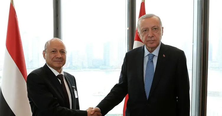 Başkan Erdoğan Yemen Başkanlık Konseyi Başkanı El-Alimi’yi kabul etti