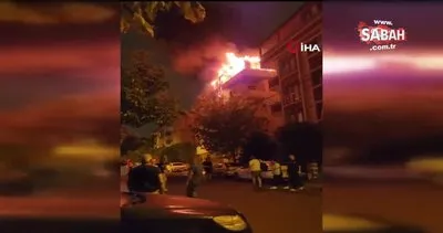 Çekmeköy’de 5 katlı binanın çatı katı alev alev yandı | Video