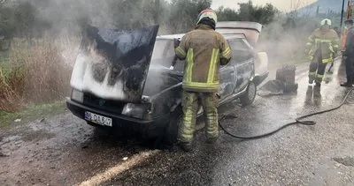 Seyir halindeki otomobil alev alev yandı #bursa