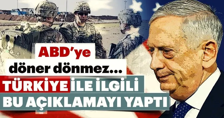 ABD Savunma Bakanı Mattis’ten Türkiye ve Menbiç açıklaması!
