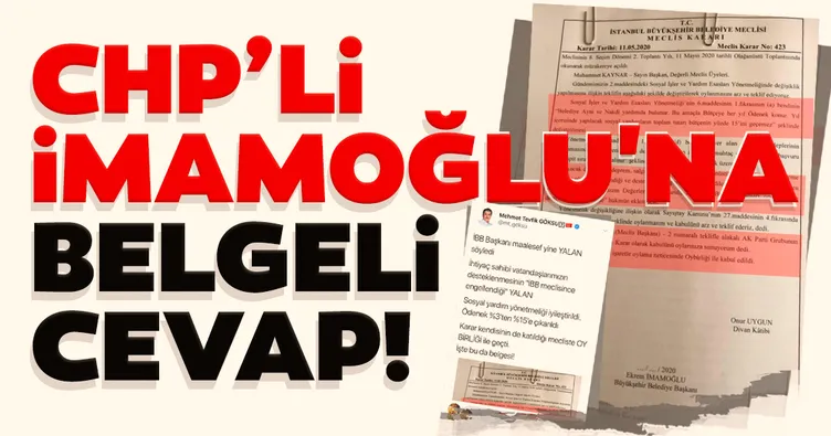 CHP’li İmamoğlu’na belgeli cevap!