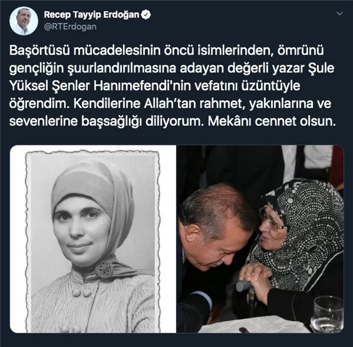 Şule Yüksel Şenler son yolculuğuna uğurlandı