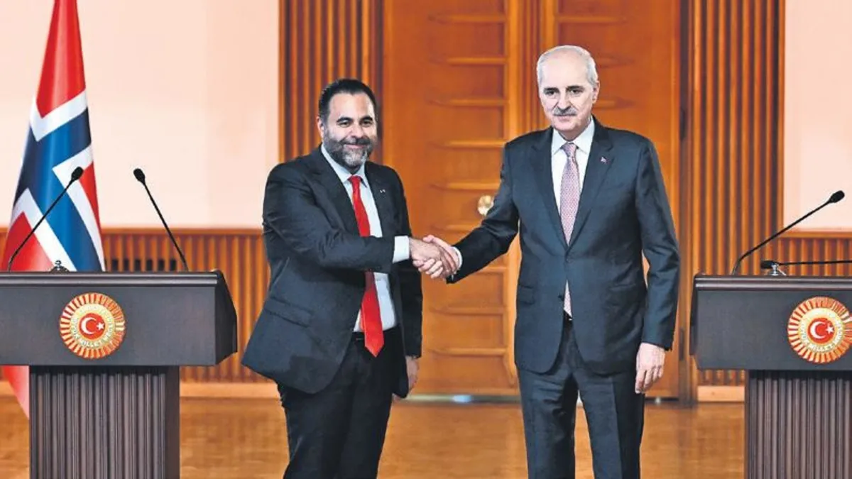 TBMM Başkanı Numan Kurtulmuş ve Norveç Parlamentosu Başkanı Masud Gharahkhani'nin ortak basın toplantısı.