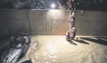 Otomobil çaya uçtu