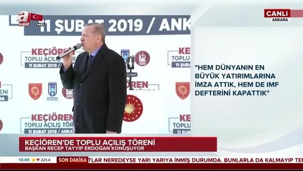 Cumhurbaşkanı Erdoğan, Ankara Keçiören'de katıldığı Toplu Açılış Töreni'nde önemli açıklamalarda bulundu!