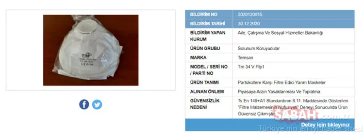 Bakanlık tek tek ifşa etti! İşte güvensiz çıkan maskeler ve markaları