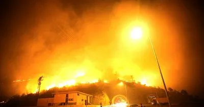 SON DAKİKA: Mersin’deki yangından korkutan görüntüler: Alevler kara yolunu ulaşıma kapattı