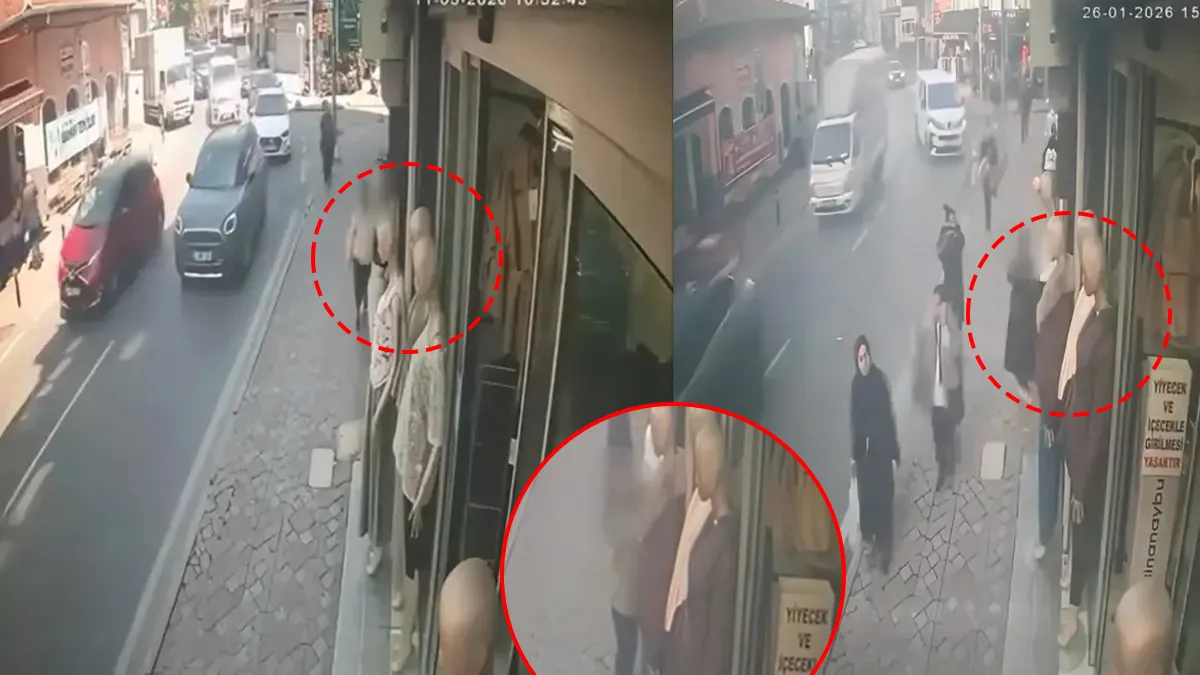 Beyoğlu'nda bir kişi cansız mankenin kıyafetlerini çaldı