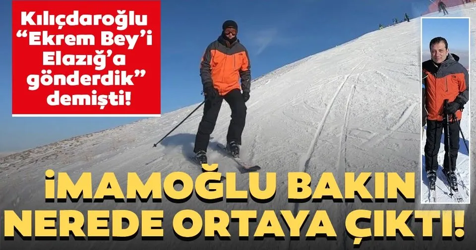 “Kılıçdaroğlu “Ekrem Bey’i Elazığ’a gönderdik” demişti! Ekrem İmamoğlu kayak yaparken görüntülend...