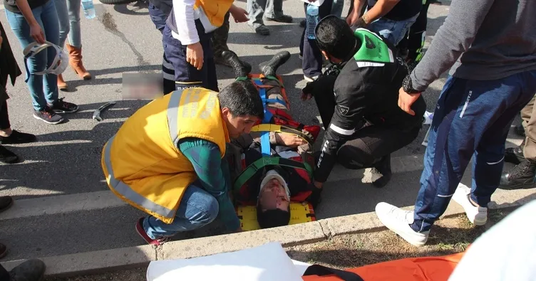 Yola fırlayan koyun 2 askeri yaraladı