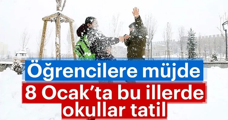 Kar tatili olan il ve ilçeler açıklandı! 8 Ocak Salı günü okullar tatil mi? İstanbul’da okullar tatil mi?