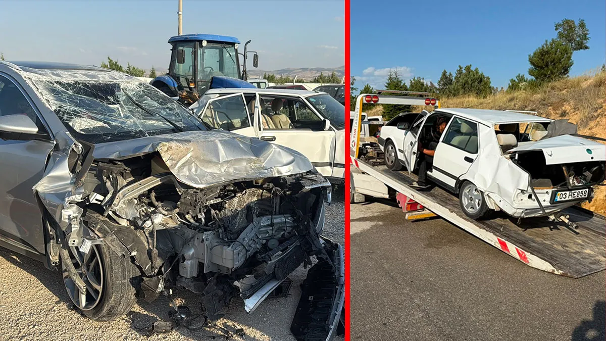 Afyonkarahisar’da korkunç kaza! İki otomobil çarpıştı: Ölü ve yaralılar var!