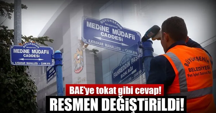 BAE Büyükelçiliği artık “Medine Müdafii Caddesi Fahreddin Paşa Sokağı” adresini kullanacak