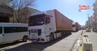 Azerbaycan’dan gelen 4 yardım tırı Adıyaman’a ulaştı | Video