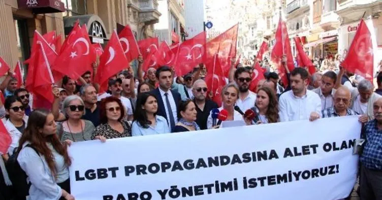 İstanbul barosu önünde avukatlardan LGBT protestosu
