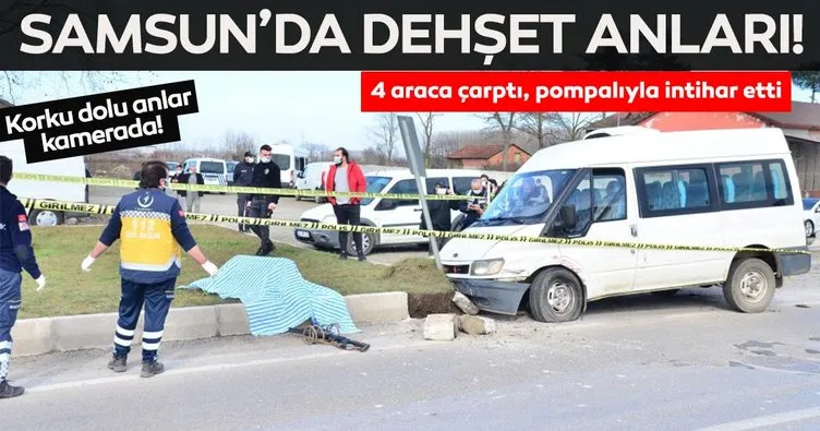 Son dakika: Samsun’da dehşet anları! 4 araca çarptı, pompalı tüfekle intihar etti